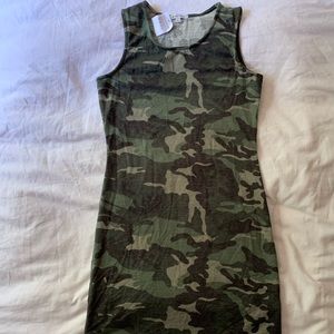NWT Camo tank dress, stretchy, size L fits like M